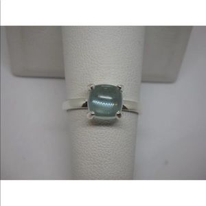 Tiffany & Co Silver Sugar Stack Aquamarine Ring